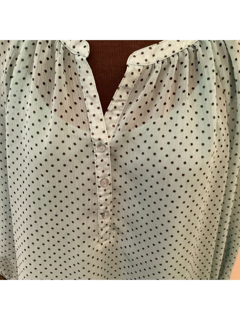 Liz Claiborne Woman’s XL blouse with matching cami tealish green with bl… - Picture 7 of 15